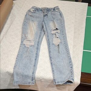 Vanilla Star Light Blue Distressed Boyfriend Jeans